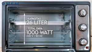 SEKAI Oven Listrik Low Watt Kapasitas Loyang 26L Pemanggang Makanan Rotisserie - OV 260