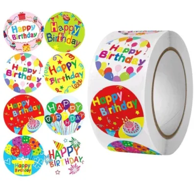 Stiker Happy Birthday Roll 500pcs