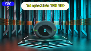 Tai nghe bluetooth 2 bên TWS Y80 micro đàm thoạichống ồn đi kèm hộp sạc tiện dụng