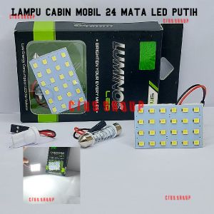 LAMPU CABIN MOBIL 24 TITIK LED PUTIH UNIVERSAL SOKET T10 DAN TABUNG CAPSUL PER MOBIL