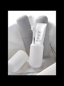Cốc rửa du lịch di động có nắp Hộp đựng kem đánh răng trong phòng tắm Cốc đựng răng du lịch đa năng tiện lợi