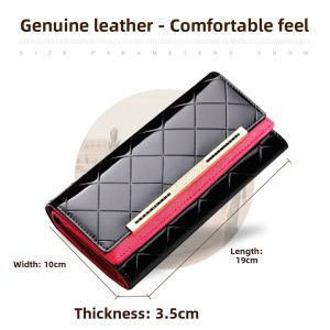MEIFEI | New Women Long Genuine Leather Wallet Multiple Card Slots Large Capacity Zipper