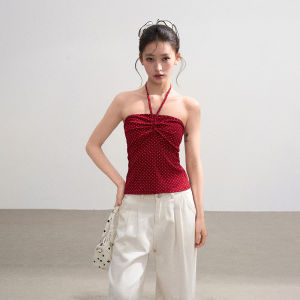 BAIDAIFEI | Off-Shoulder Polka Dot Camisole Vest Summer Outerwear Undergarment