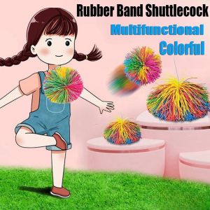 Colorful Shuttlecock Children Adult Rubber Band Kick-Resistant Sandbag Kindergarten Toddler Outdoor Sports Toys Wholesale Silicone Silk Ball