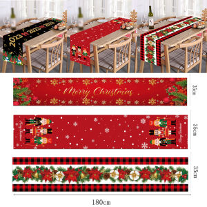 180cm New Christmas Table Runner Christmas Decoration for Home Table Cloth Family Party Wedding Decoration Table Flag