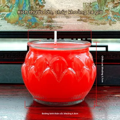 LIMATI | Đèn Dầu Thờ Cúng Hoa Sen Đa Màu Không Khói