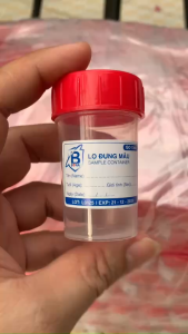 Lọ đựng mẫu y tế nắp đỏ 50ml –(combo100 lọ) Hộp đựng mẫu xét nghiệm đạt chuẩn ISO