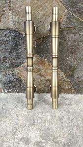 Handle Pintu Rumah Kuningan Antik Motif Bambu 34 cm 4 pcs