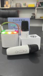 SPEAKER BLUETOOTH 2MIC 1SET/KARAOKE SPEAKER CUTE WIRELESS/SPEAKAER PORTABEL LUAR RUANGAN SPEAKER NIRKABEL