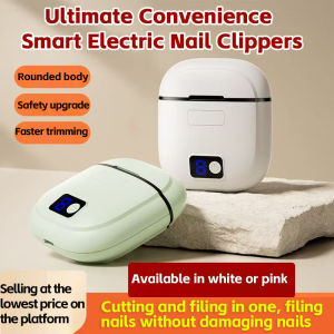 Portable electric nail clippers for children Trimmer and Pink and White Buffer Nail Cutter Adult and Baby Nail Trimmer Type-C USB Charging