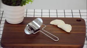 Máy Cán Bột Làm Vỏ Bánh Bao Bằng Thép Không Gỉ Dụng Cụ Cắt Bánh Pizza Bánh Ngọt Cỡ Lớn Dụng Cụ Làm Bánh Tại Nhà