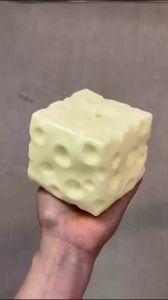 Jumbo Cheese Cube Stress Ball Big Cheese Shapeable Squeeze Ball Soft Pinch Fidget Toy Fun Game Sensory Anti-Stress Festival Gift