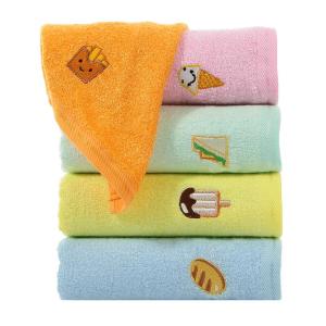 Antibacterial Cartoon Embroidered Soft Breathable Face Towel for Children Students Home Use Bamboo Fiber Towel