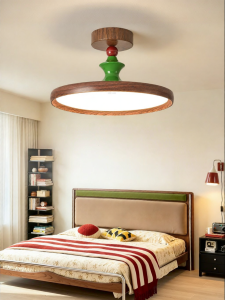 HUIPU ZHAOMING | Creative Simple Walnut Color Eye-protecting Ceiling Light