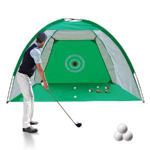 2M Foldable Golf Net Cage Outdoor Sport Golf Cage Swing Trainer Pad Golf Practice Net Quick Set-up