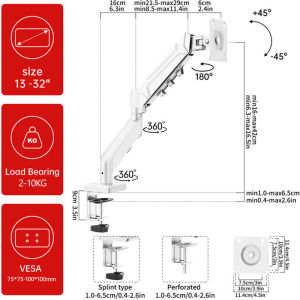 Monitor Arm Adjustable Monitor Stand Monitor Stand Desktop Mount 17”-32 "Inch Multi-Direction