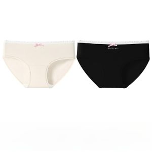 MiiOW | กางเกงชั้นในผ้าฝ้ายแท้สำหรับผู้หญิง ทรงสามเหลี่ยม ทรงเอวกลาง ป้องกันแบคทีเรีย กางเกงชั้นในเนื้อนุ่ม สัมผัสที่อบอุ่น กางเกงชั้นในผู้หญิง 2024