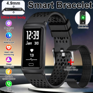 LIGE | 4.9mm Ultra Slim Breathable Band Heart Rate Blood Oxygen Monitor Smart Bracelet IPX8 Waterproof Multi Sports Smartwatch Men Lady