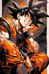 Bandai | Diamond Painting Dragon Ball Dynamic Son Goku Portrait Mosaic Handmade Artwork Round/Square Diamonds Gift Home Decor