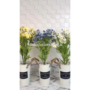 Tanaman Hias Bunga Daisy Mini Artificial Pot Kaleng Flower Garden Pajangan Meja Rumah Aesthetic
