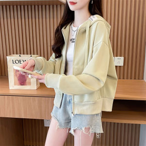 Design Sensation Oversize Open Cardigan Hoodie Womens Loose Fit Early Autumn Trendy Top Coat Korean Style Short Length