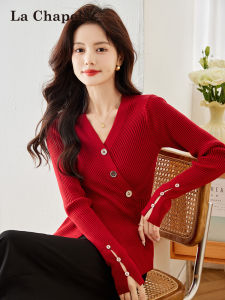 La Chapelle | New Year Ambience Cross V-Neck Fitted Sweater