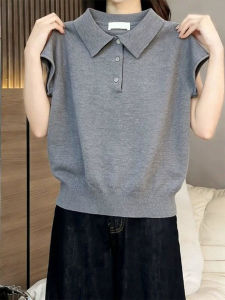 V.C.I | Polo Collar Short Sleeve Batwing Sleeve Blouse