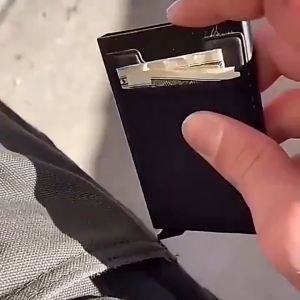 Ultra-Thin Automatic Pop-Up Wallet Aluminum Smart Wallet RFID Bank Mini Card Holder Dompet Lelaki