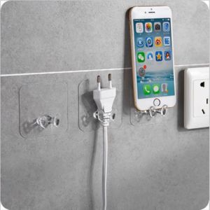 Pharaoh🎀COD Braket Stiker Dinding Steker Transparan Kait Perekat Kuat Dinding Dapur Kait Soket Kreatif