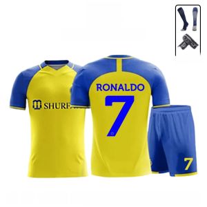 Cristiano Ronaldo Saudi Riyadh Victory 7 Football Kit Mens Training Uniform Short Sleeve Home Stadium Jersey Shorts Pants