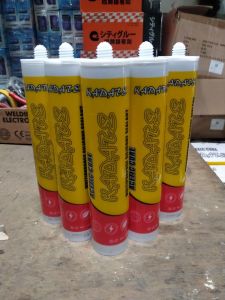 Lem kaca silicone sealen isi 300 ml warna hitam putih clear
