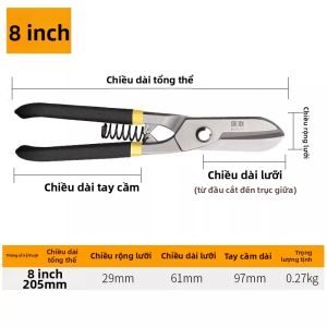 Kéo Cắt Tấm Sắt Hạng Nặng Kéo Cắt Hàng Không Bằng Thép Không Gỉ Dùng Cho Gia Công Kim Loại Dụng Cụ Cầm Tay Chuyên Nghiệp