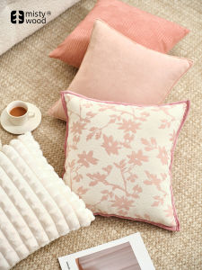 Modern Minimalist Pink Pillow Home Sofa Living Room Bedroom Cushion Cover Alice round Pillowcase Suede Velvet Fabric Polyester Fiberfill