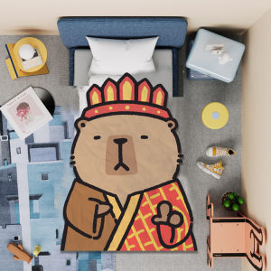 Creative Cartoon Alien Little Eight Summer Cooling Blanket Children Students Nap Blanket Car Cover Blanket Gift Polyester Fiber