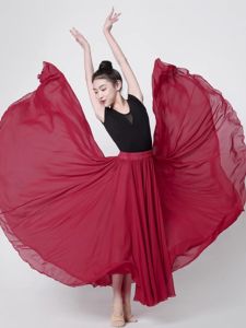 เด็กผู้หญิง กว้าง 720 องศา กระโปรง ชุดการแสดงการเต้น ทันสมัย คลาสสิก การฝึกเต้นรําแบบดริฟท์ครึ่งความยาว กระโปรง