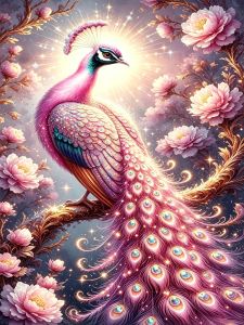 HUACAN Diamonds Painting Peacock Animal Diamond Mosaic Peony Flower 5d Diy Full Drill Picture Rhinestones Home Decor