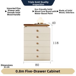 QUYUAN | Vintage Minimalist Cream Dressing Table with Storage
