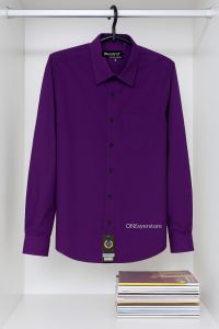 Wendya.T Kemeja Formal Reguler Warna UNGU TERONG✓Kemeja Pria Polos Lengan Panjang