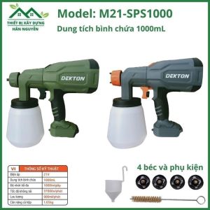 Thân máy phun sơn cầm tay dùng pin Dekton M21-SPS1000 lưu lượng phun 900mL/phút súng phun sơn