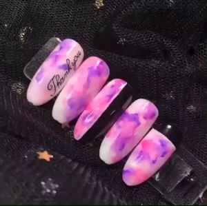 สีทำเล็บลายหินอ่อน สีฟุ้ง Multi layered เล็บลายหินอ่อน Full Beauty Blooming Color (ไม่ต้องอบ)