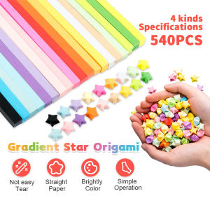 540PCS Star Paper Strips Lucky Star Paper Handcraft Origami Birthday Teacher Decoration Present Paper 星星纸 Stars Origami Paper Fold Hand Crafts