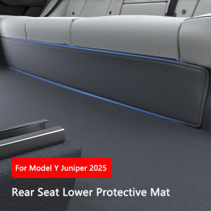 For Tesla Model Y Juniper / Launch Rear Seat Lower Protective Mat PU Leather Under Seat Anti-kick Pad Car Interior Accessories