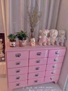 Retro Japanese Style Metal Drawer Cabinet Iron Storage Cabinet Eco-friendly Dining Room Sideboard Decorative Feature Cabinet