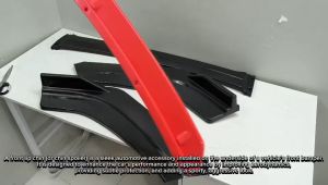 OCAS UNIVERSAL FRONT LIP BUMPER CHIN BLACK/RED (11638)