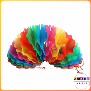 Amoki Rainbow Compression Flower Garland Birthday Party New Year Festival Christmas Decorate Fun Game Gifts