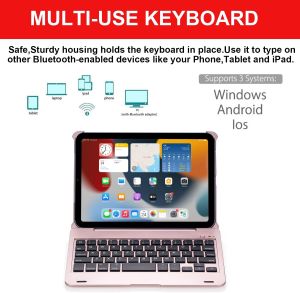 COCOQAC iPad Keyboard Case Wireless Bluetooth for iPad 10.2 7th 8th 9th 9.7 Mini 4th 5th 6th 7th Gen 2021 8.3 Inch iPad mini 6 5 4 Tablet with Auto Sleep/Wake