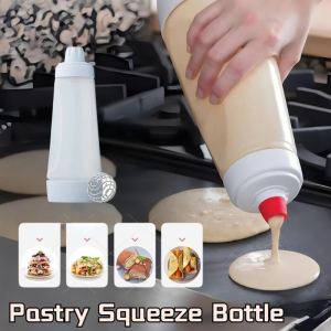 1000ml Pasta Dispenser Mixing Bottle Graduated Cream Pot and Pancake Bottle Kitchen Baking Supplies