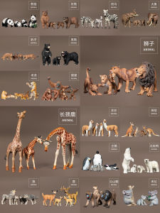 Solid Soft Rubber Simulated Animal World Toys for Children 3-9 Years Old Zoo Nursery Decorations Lion Static Model Dolls