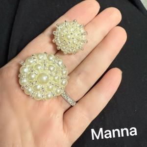 ปุ่มติดเสื้อผ้าประดับมุกทำมือ ปุ่มขนสัตว์ตกแต่งเสื้อโค้ทถักปุ่มขนาดใหญ่ Manna สินค้าในประเทศจีนแผ่นดินใหญ่