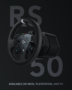 Logitech G RS50 System 3-Piece Sim Racing Steering Wheel Setup - RS50 Wheel base with 8 Nm Direct Drive RS Wheel Hub with 13 Buttons and RS Round Wheel 11–inch - For PS5/PS4/PC